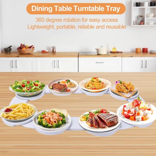 Swivel tray for table, swivel platform for long rectangular tables, swivel tray to serve 360°, swivel dish for kitchen, 8 trays
