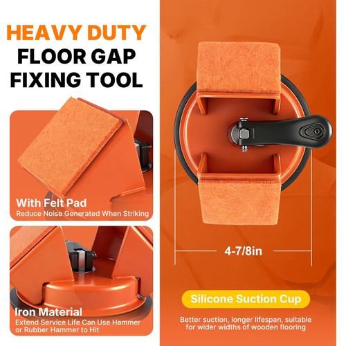 Floor Gap Fixer Tool, Enhanced Suction Cup Repair Kit for Floating Vinyl Plank Fixing Wood Close Gaps, Heavy Duty Iron Grabber for Smooth Surface Tile Installation