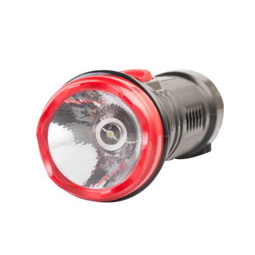 Portable ABS LED flashlight with built-in charging plug, rechargeable 1W flashlight for outdoor and household emergency use.