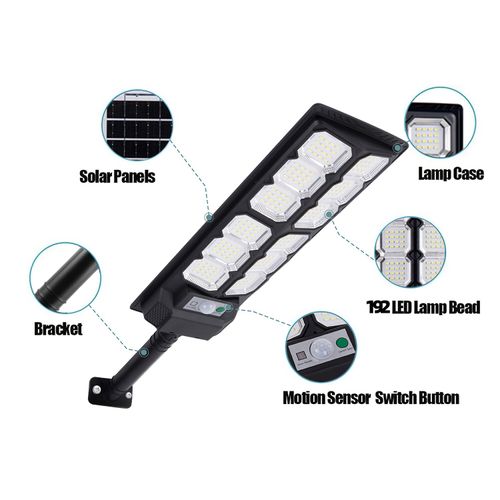 Kifflux Solar Lights Outdoor Waterproof - 7000K Solar Street Lights Outdoor, Wide Angle Flood Light Motion Sensor, LED Powered Parking Lot Light with Dusk to Dawn for Outside