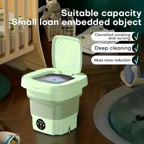 MOCOFO 8L Folding Washing Machine - Mini Portable Washer for Camping, RV, Travel - Ideal for Underwear, Bra, Socks - Large Capacity, Home Use（purple）