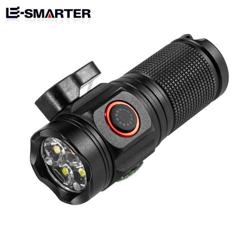USB rechargeable tactical flashlight, mini aluminum LED flashlight with clip, 1000-meter beam distance, waterproof function