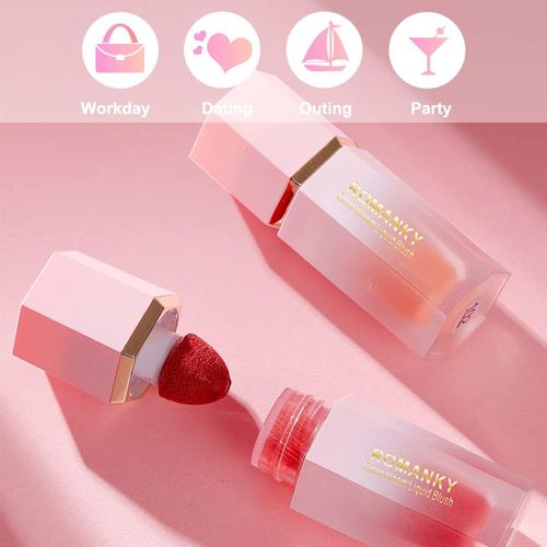 Liquid Blush, Matte Liquid Blush, Liquid Blush Beauty Wall Soft Cream Blush Makeup, Breathable Natural Look (Rose)