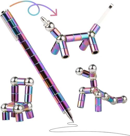 Magnetic Fidget Pen - Multifunctional Decompression Magnet Writing Toy Pen, Gift for 10-15 Year Old Boys Girls, Decompression Magnetic Metal Ballpoint Pen, Multifunctional Magnet Writing Pen (Multi)