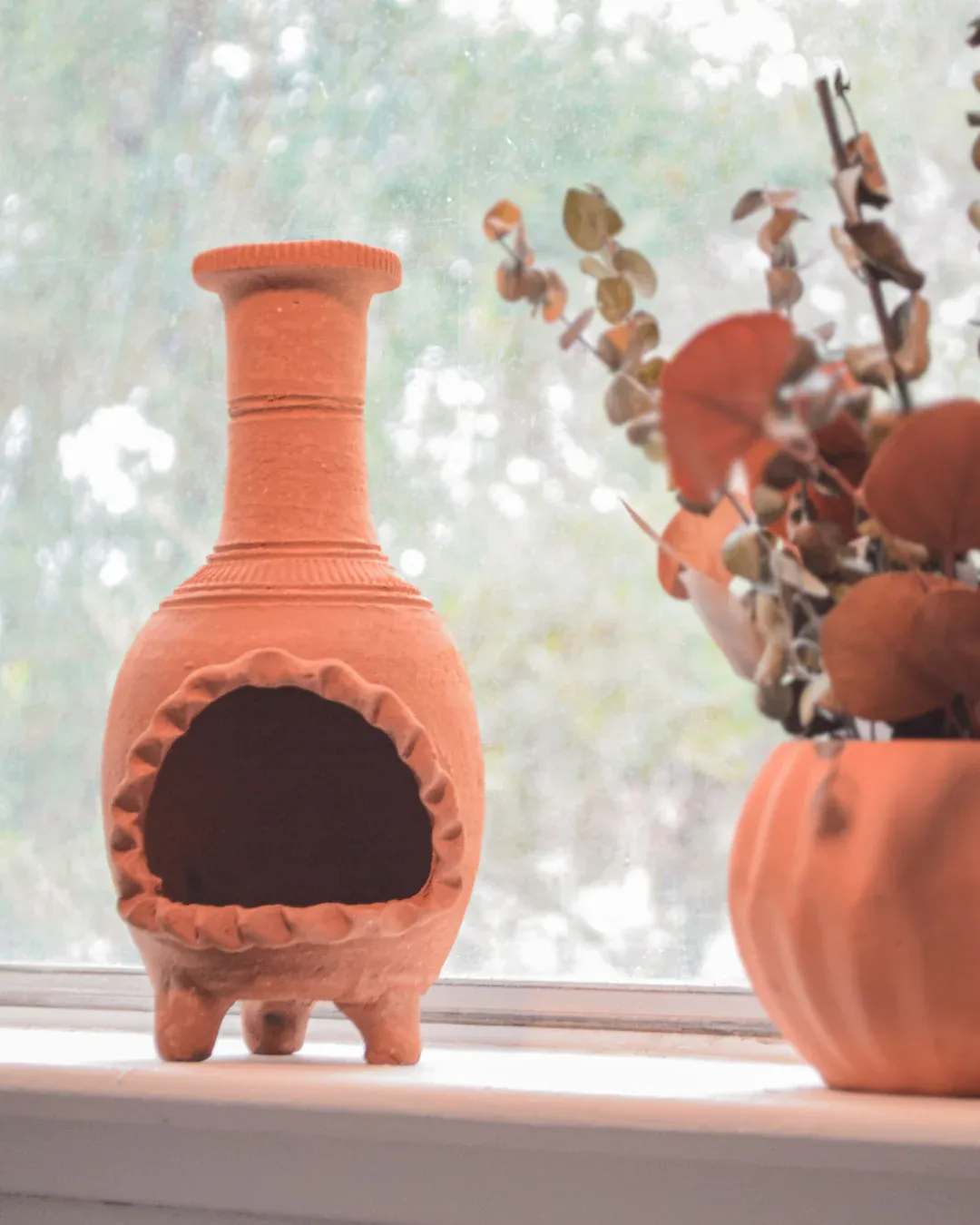 Palo Santo Mini Chiminea - Elegante soporte de incienso de cerámica para limpieza y relajación - Soporte de textura de salvia hecho a mano, ideal para meditación y altares - Diseño duradero para quemar palos