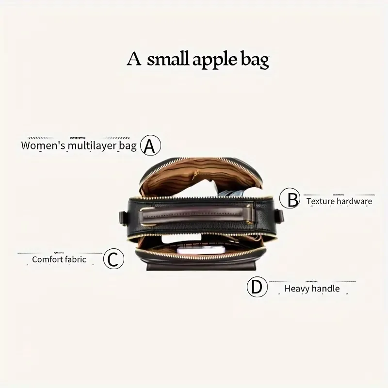 Luxury Mini Crossbody Bag, Women's Solid Color Handbag, Retro PU Leather Zipper Purse