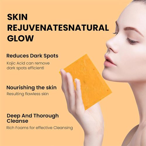 Kojic Acid Soap, Lemon Turmeric Soap, Turmeric Acid Soap, Kojic Acid Soap - Dark Spots, Skin Color Enhancement, Exfoliating (Kojic Acid)