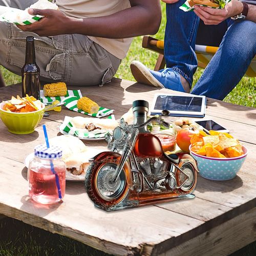 Motorcycle Whiskey Decanter | Glass Motorbike Whiskey Bottle | 2025 New Motorcycle Whisky Wine Bottle Decanter | Retro Motorbike Whisky Dispenser Home Bar Decor for Man Whiskeys Gift