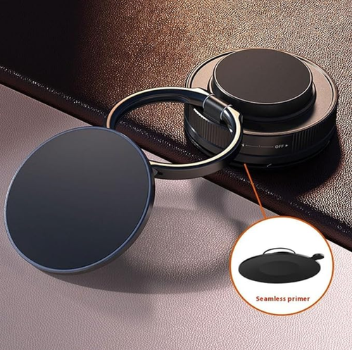 360° Foldable Magnetic Phone Mount, Mag Lock 360 Rotatable and Retractable Adjustable Vacuum Magnetic Suction Cup Car Phone Holder Mount for Your Car/Gym/Bike Mirror Handlebar (Black)