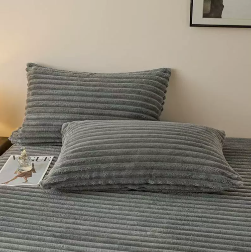 Striped fleece pillowcase multi-functional nap sofa cushion car pillowcase Fale fleece air conditioner pillowcase