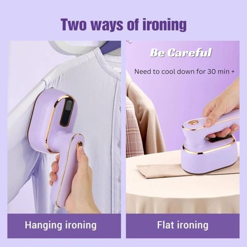 Travel Steamer Iron for Clothes, 1000W handheld size portable Steamer Support Dry and Wet Ironing 180° small hand garment electric steam ironing machine for dress shirt travel (PURPLE)