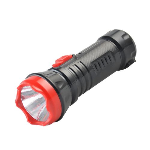 Portable ABS LED flashlight with built-in charging plug, rechargeable 1W flashlight for outdoor and household emergency use.