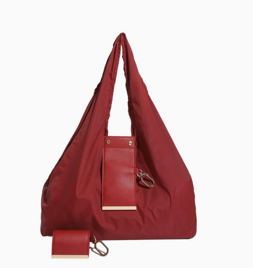 Keote — Keychain Tote  Similar style Ins backpack with keychain storage, large capacity eco-friendly and convenient shopping bag, hanging accessory bag, accessory bag