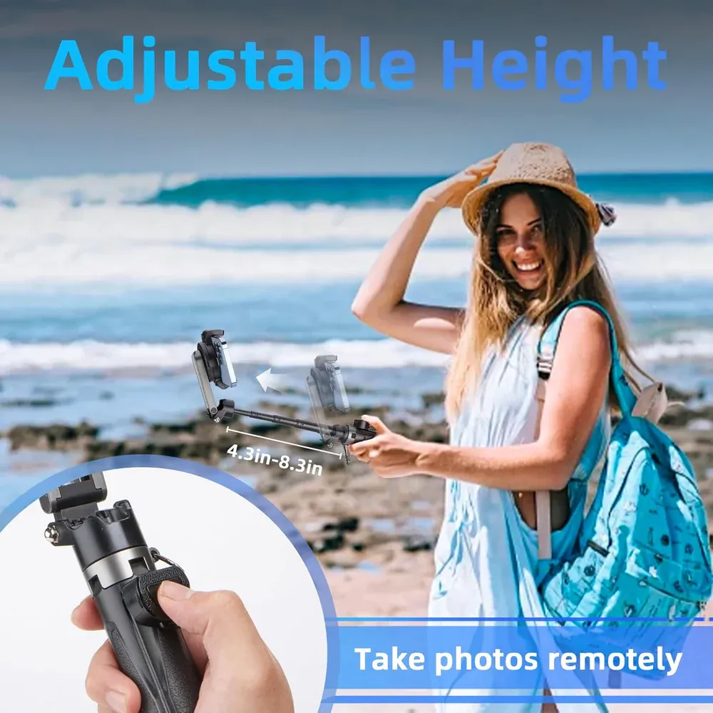 Portable MagSafe Travel Selfie Stick with Remote Control & Magnetic Ring
