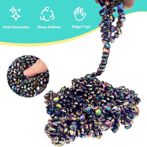 510pcs Ferrite Putty Fidget Toys, Magnetic Stones Fidget Toys Adults, Desk Fidgets Toys for Stress and Anxiety Relief and Kill Time, Novelty Adults Gifts Colorful