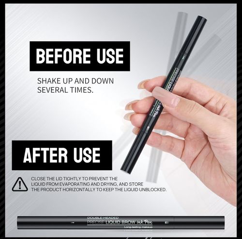 Microblading Eyebrow Pen Waterproof, Eyebrow Pencil, Brow Pencil 2-in-1 Dual-EndedMicroblading Eyebrow Pen with MicroFork-Tip and Precise Brush for Natural Makeup All Day
