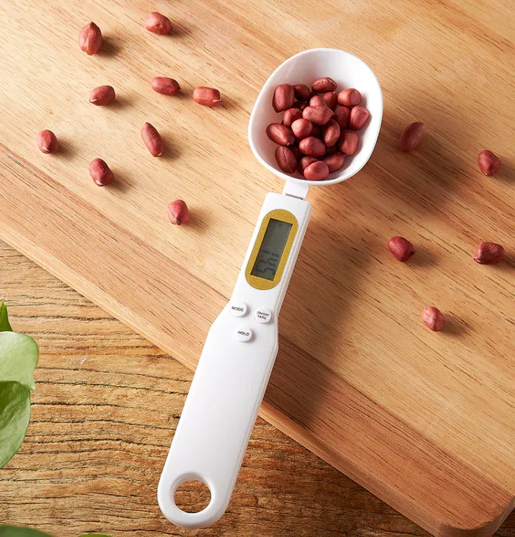 Electronic Spoon Scale Measuring Spoon, with LCD Display, High Accuracy & Detachable Design, for Solid and Liquid Ingredients