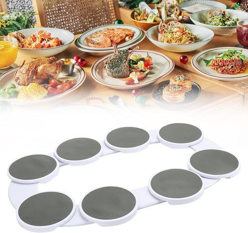 Swivel tray for table, swivel platform for long rectangular tables, swivel tray to serve 360°, swivel dish for kitchen, 8 trays