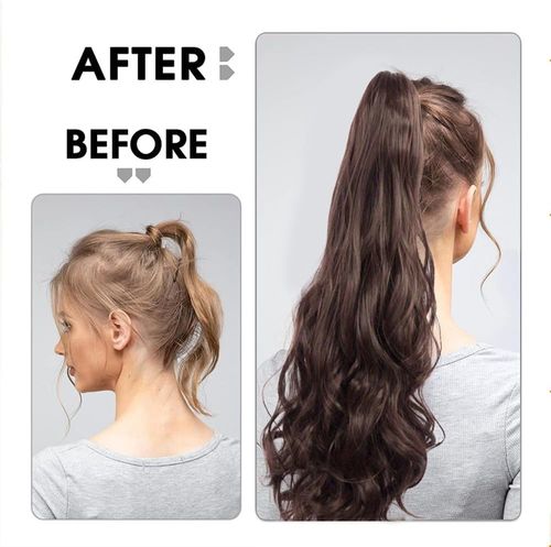 60 cm Hairpiece Ponytail Extensions Braid Hair Extension Braid Hairpiece with Clip Pony Hairpiece Real Hair Braids Extensions Hair Topper Women's Real Hair Ponytail