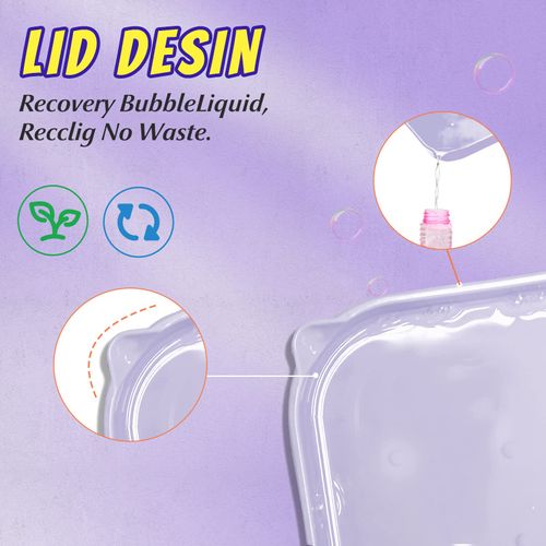 69 Holes Bazooka Bubble Gun - Rocket Boom Bubble Blower Extremely Large Number of Bubbles - Bubble Machine Gun with 2 Bubble Solution Refills - Purple