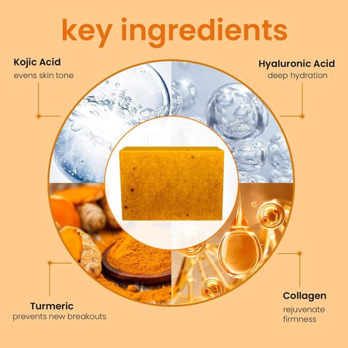 Kojic Acid Soap, Lemon Turmeric Soap, Turmeric Acid Soap, Kojic Acid Soap - Dark Spots, Skin Color Enhancement, Exfoliating (Kojic Acid)
