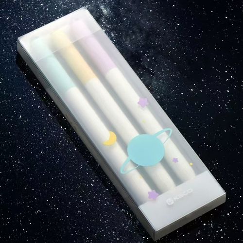 Kaco FIRST Gel Pens Cute Stationery Black Ink, 0.7 mm Medium Point, Aesthetic Cute Star Pens for Journaling (3 Bright Colors)