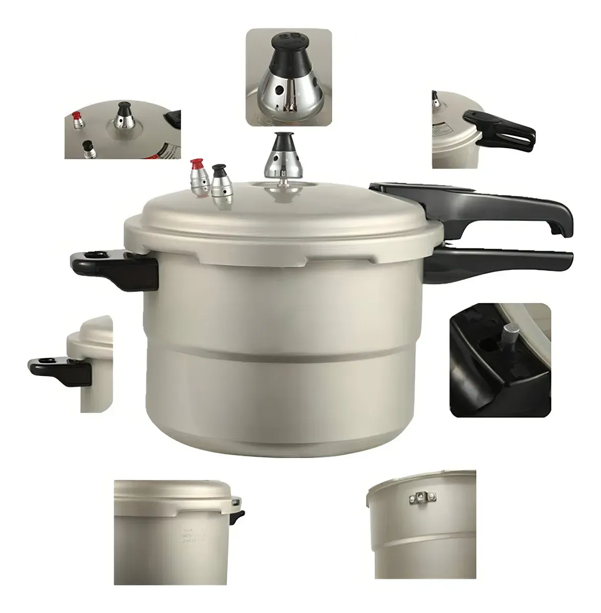 Olla A Presión 18-24 Cm De 7 Litros Resistente Aluminio Color Gris