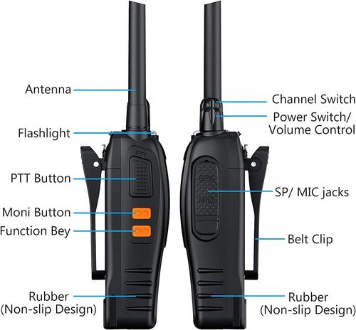 BAOFENG Walkie Talkies Long Range Rechargeable Two-Way Radios with Earpieces UHF Handheld Walkie Talkie Set 4 Pack for Adults or Kids Outdoor Job Travel Communication