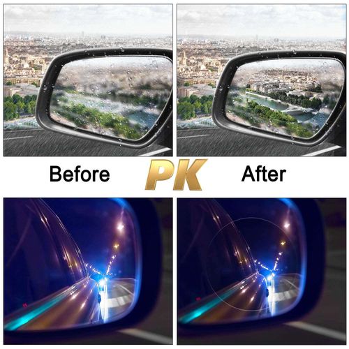 1 set of car rearview mirrors and side window rainproof films - 4 pieces of anti-fog rearview mirrors with rainproof and waterproof nano coating