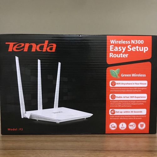 Tenda F3 300Mbps Wireless Router with 3 External Antennas – White