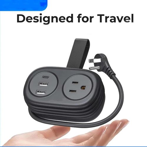 Velocitybe 7 in 1 Power Strip, 7 in 1 Power Strip, Frontaley 4 Outlets 3 USB Ports, with Non Surge Protector, for Home, Office, Travel, College Dorm,Portable mini Powerstrip (Purple)
