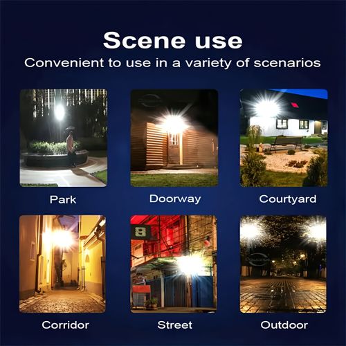 Kifflux Solar Lights Outdoor Waterproof - 7000K Solar Street Lights Outdoor, Wide Angle Flood Light Motion Sensor, LED Powered Parking Lot Light with Dusk to Dawn for Outside