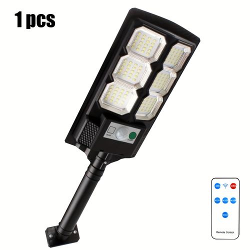 Kifflux Solar Lights Outdoor Waterproof - 7000K Solar Street Lights Outdoor, Wide Angle Flood Light Motion Sensor, LED Powered Parking Lot Light with Dusk to Dawn for Outside