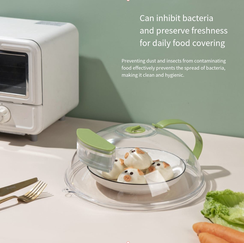 Microwave Cover with Water Steamer, Microwave Splatter Cover, 10 Inch Clear Microwave Cover for Food, Microwave Food Cover with Handle, Food Cover for Microwave Oven, Kitchen Gadgets Accessories White