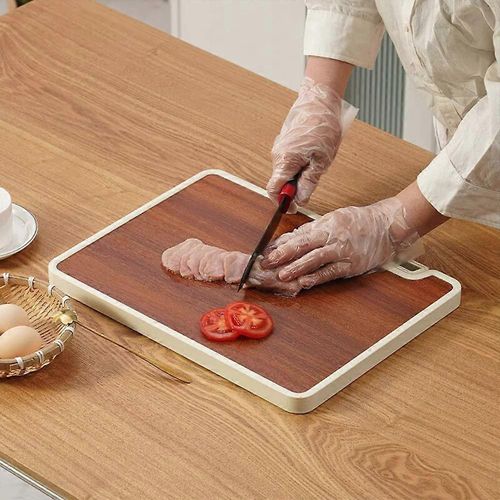 Double Sided Cutting Board with Stand, Cutting Board with Water Locking Channel