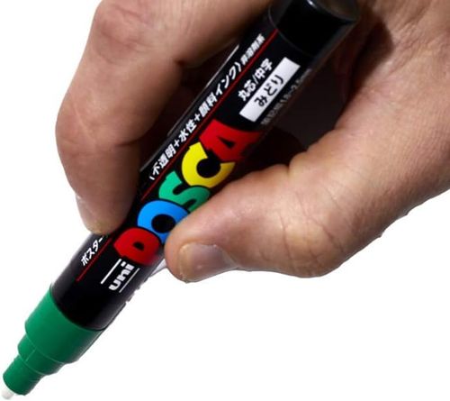 Green Posca Water Based, Non Toxic Paint Pen Marker for Marking Queen Bees Safely with a Green Dot