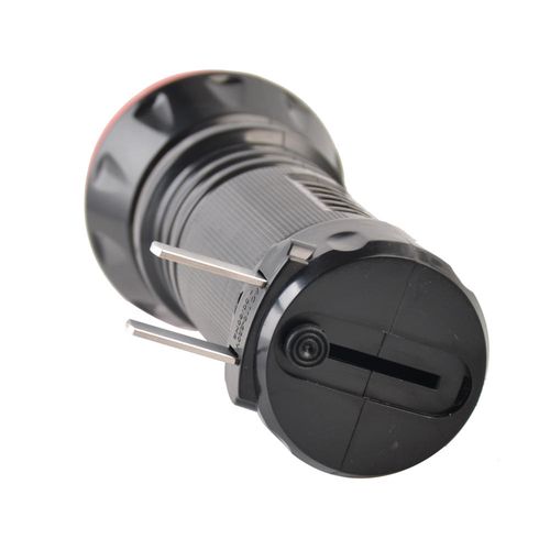 Portable ABS LED flashlight with built-in charging plug, rechargeable 1W flashlight for outdoor and household emergency use.