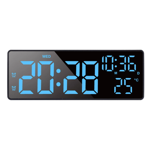 Large Digital Wall Clock with Remote Control, 7 Inch LED Display Count Up & Down Timer, Adjustable Brightness Alarm Clock with Day  Date Temperature for Home, Gym, Office