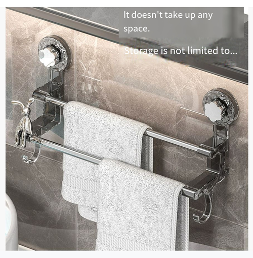Suction cup hook clothes hanger rail towel bar storage box bathroom shoe