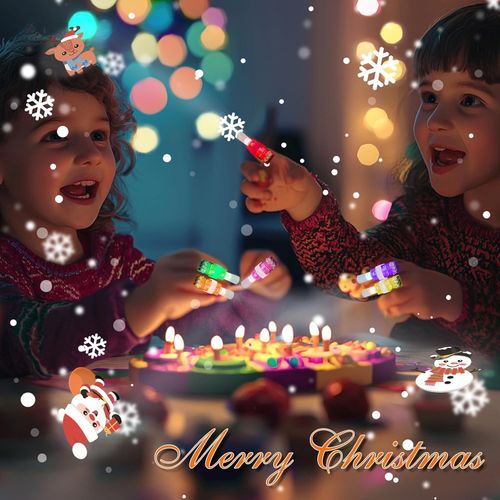 36 Packs Christmas Party Favors Light Up Finger Lights Led Glow Finger Lights Glow in The Dark Toys Bulk for Stocking Stuffers Christmas Santa Gifts Classroom Prizes Goodie Bag Fillers