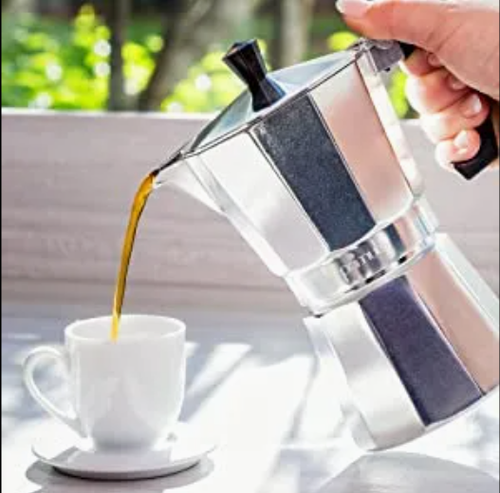 Manual Classic Italian and Cuban Coffee Brewing Cafetera Six Cup Stovetop Espresso and Coffee Maker Moka Pot