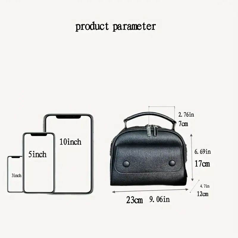Luxury Mini Crossbody Bag, Women's Solid Color Handbag, Retro PU Leather Zipper Purse
