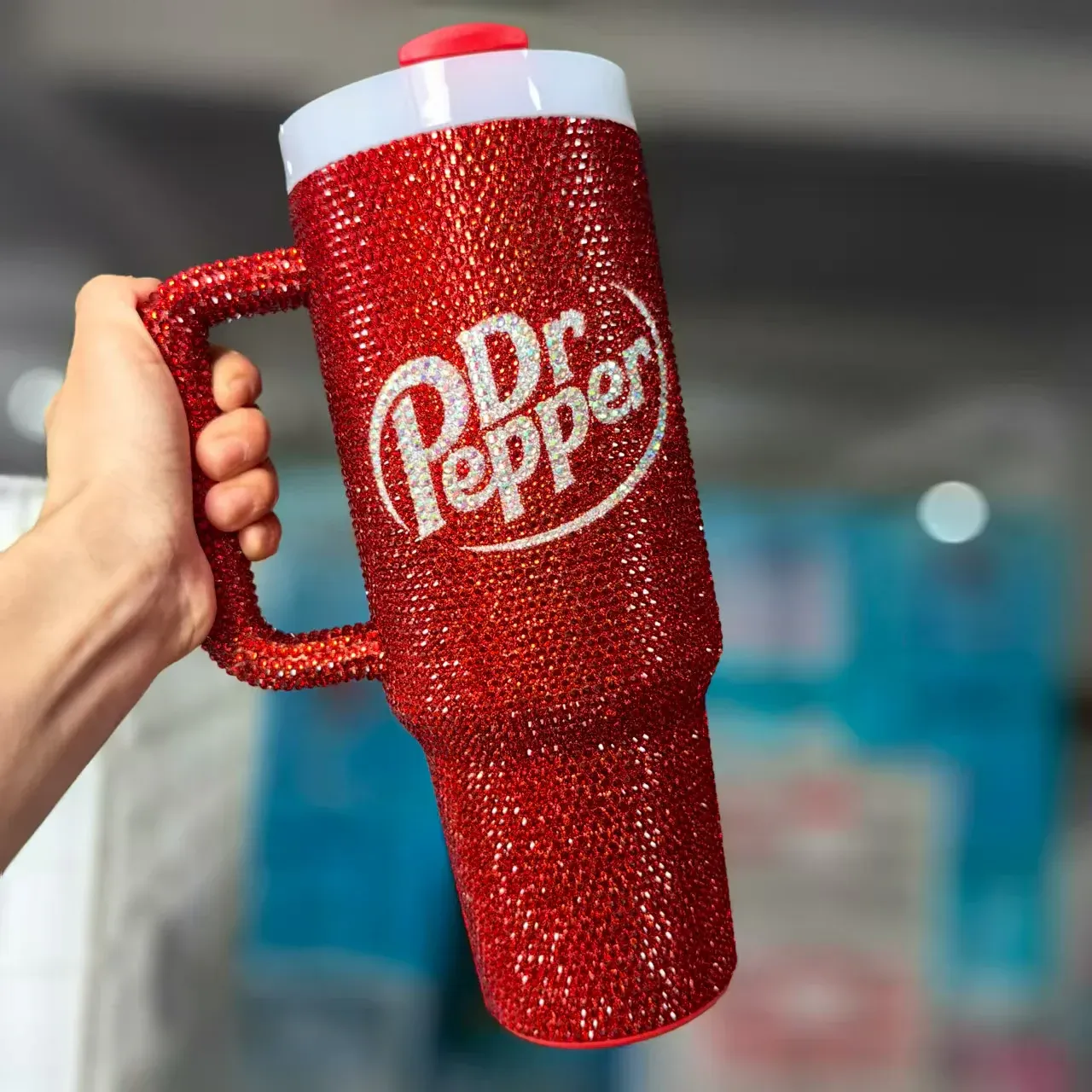 Sparkling Stanley Cup of Dr. Pepper or Pepsi | 40-ounce Rhinestone Tumbler | A Sparkling Gift for Her