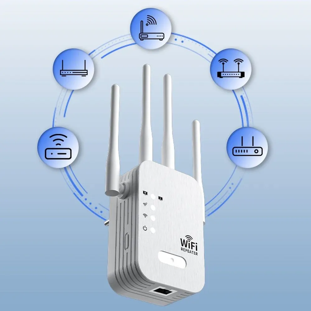 5G 2.4G Dual Band WiFi Repeater Signal Amplifier Router 1200Mbps  300Mbps Signal Booster Network Amplifier