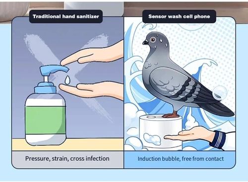Zunate Automatic Touchless Foaming Soap Dispenser, Bird Shape, Blue, Countertop Soap Dispenser