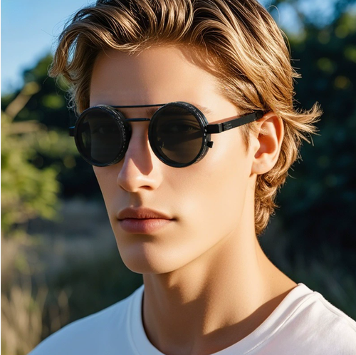 willochra Tint Sunglasses, 1-9 Gears Rounded Polarized Glasses with ND Filter Lenses, for Men Beach Shady Fishing Driving