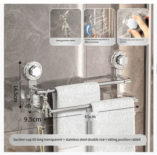 Suction cup hook clothes hanger rail towel bar storage box bathroom shoe