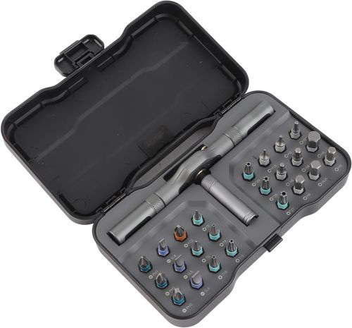 24 in 1 Ratchet Set, Multipurpose S2 Steel Repair Tool Kit, 6.2° Labor Saving Design, for Phone PC Home Maintenance, Stable Structure, Portable Size