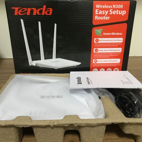 Tenda F3 300Mbps Wireless Router with 3 External Antennas – White