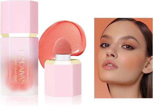 Liquid Blush, Matte Liquid Blush, Liquid Blush Beauty Wall Soft Cream Blush Makeup, Breathable Natural Look (Rose)